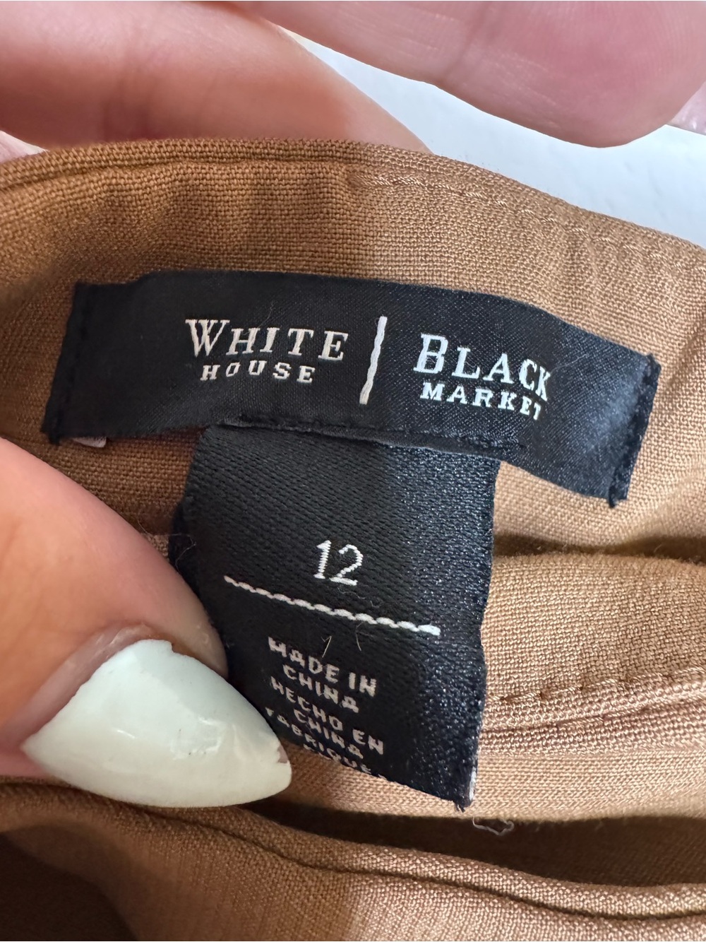 White House Black Market Brown Belted Button-Front Pencil Skirt - Picture 2 of 3